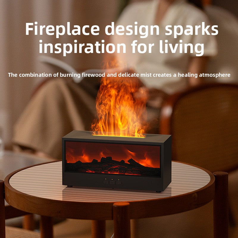 Fireside Mist Fireplace Humidifier with 3D Flame and Remote Control