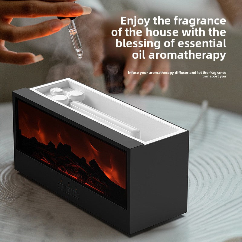Fireside Mist Fireplace Humidifier with 3D Flame and Remote Control