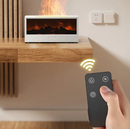 Fireside Mist Fireplace Humidifier with 3D Flame and Remote Control