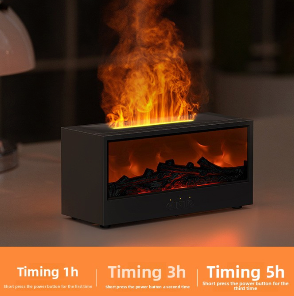 Fireside Mist Fireplace Humidifier with 3D Flame and Remote Control